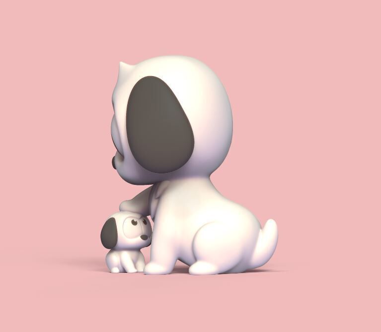 Dog and Little Dog 3D print model_4