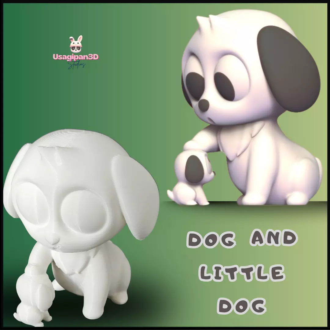 Dog and Little Dog 3D print model_0