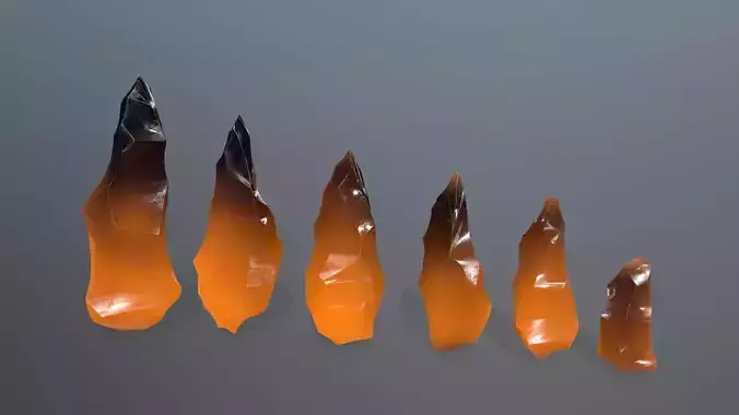 crystal set Low-poly 3D model