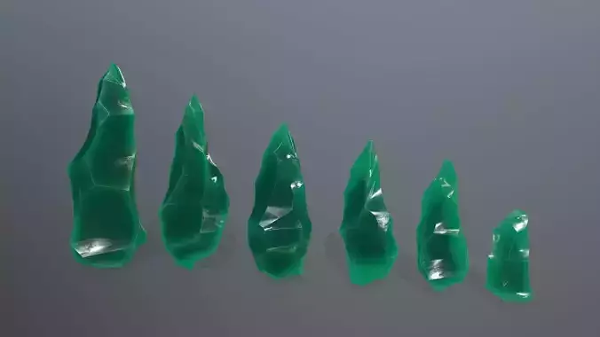crystal set Low-poly 3D model