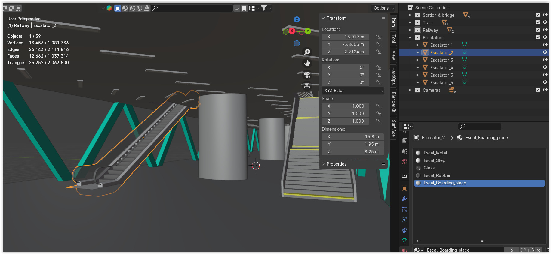Elevated station with Azuma train 3D model_14