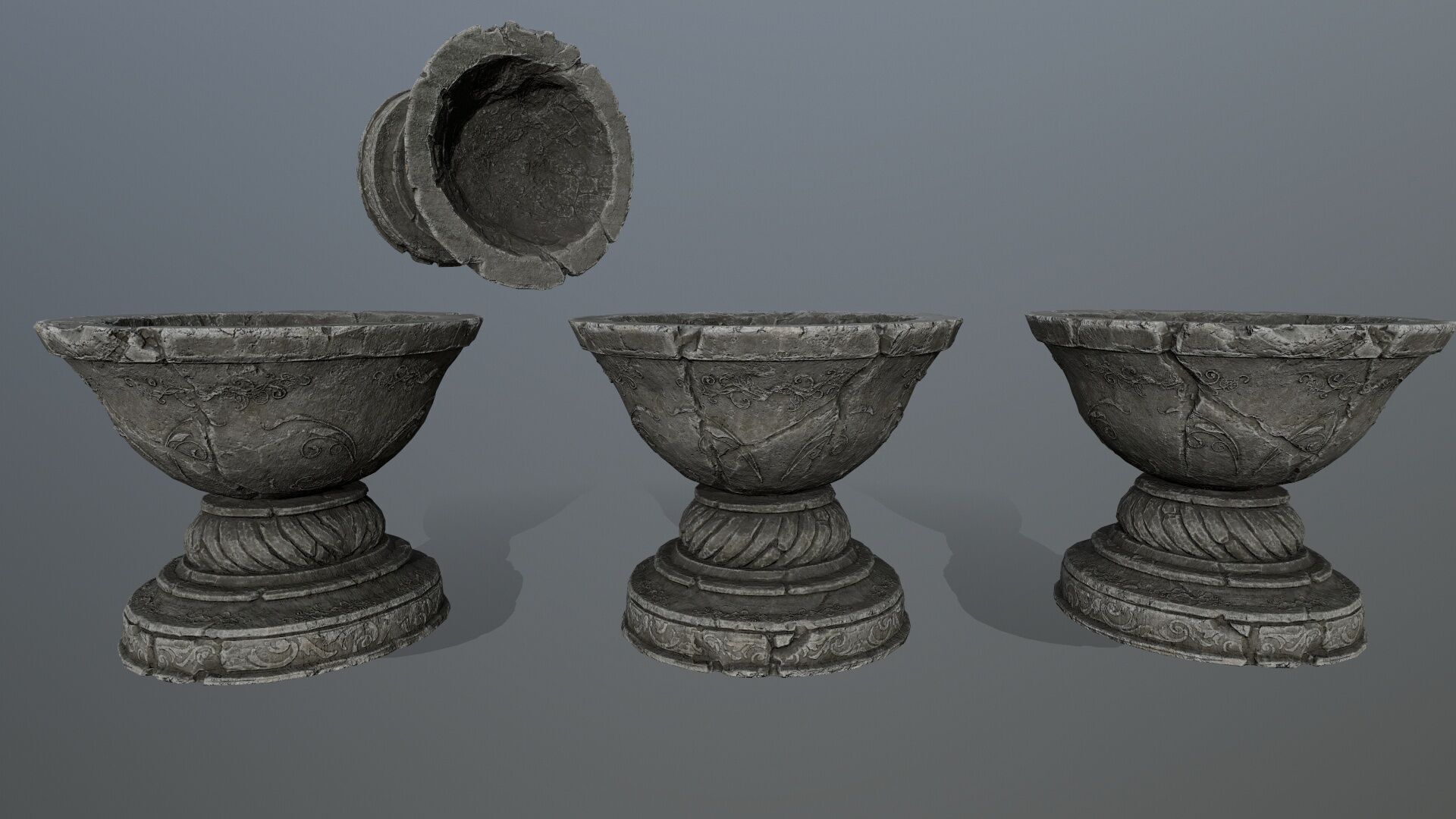 angel fountain Low-poly 3D model_3