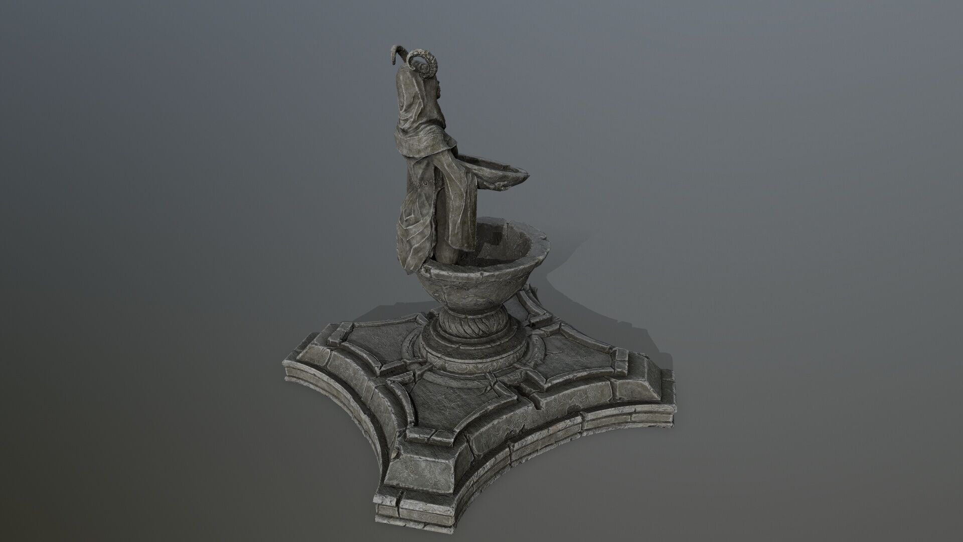 angel fountain Low-poly 3D model_11