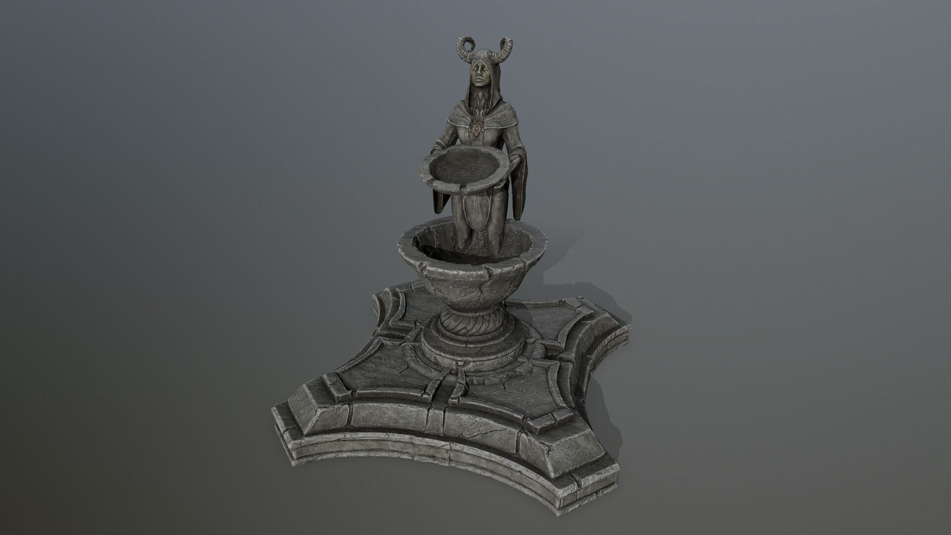 angel fountain Low-poly 3D model_6