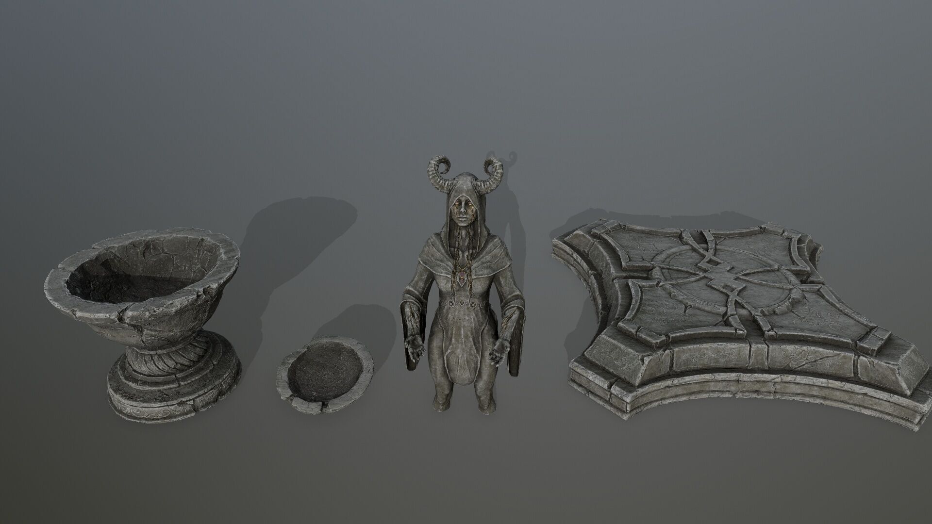 angel fountain Low-poly 3D model_1