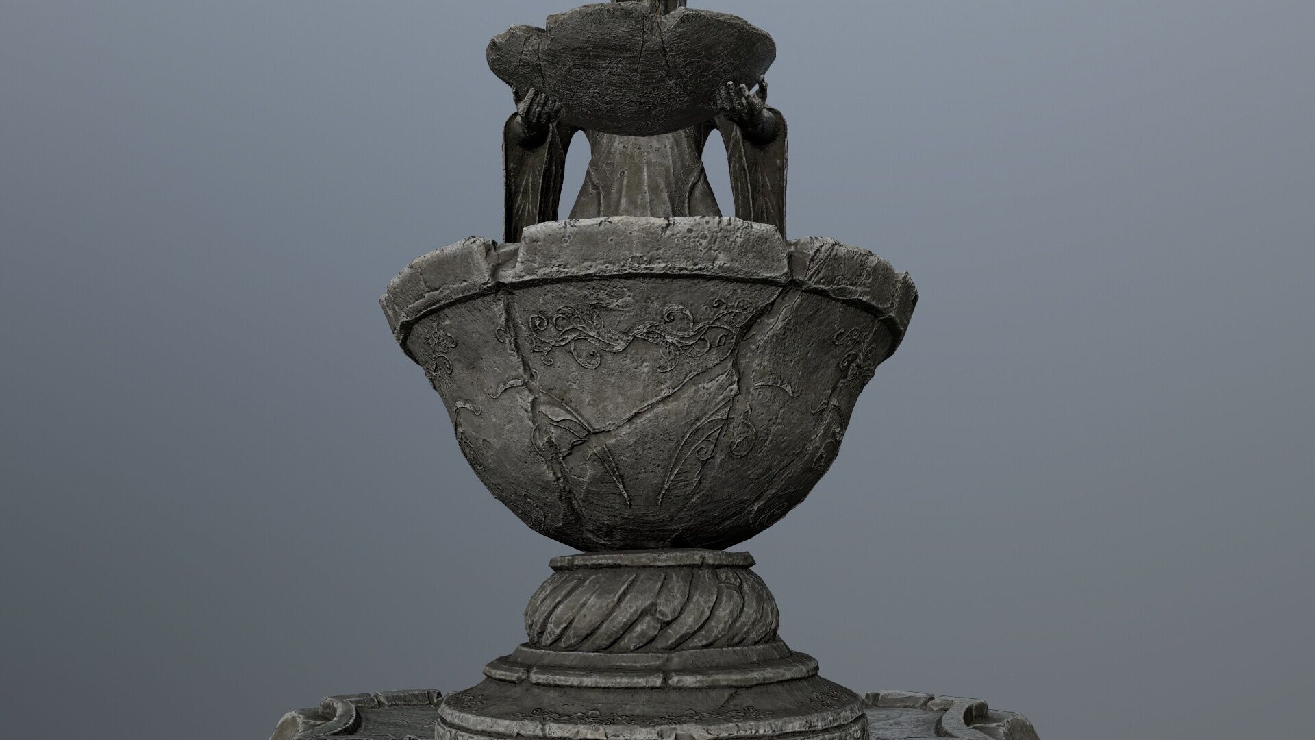 angel fountain Low-poly 3D model_17