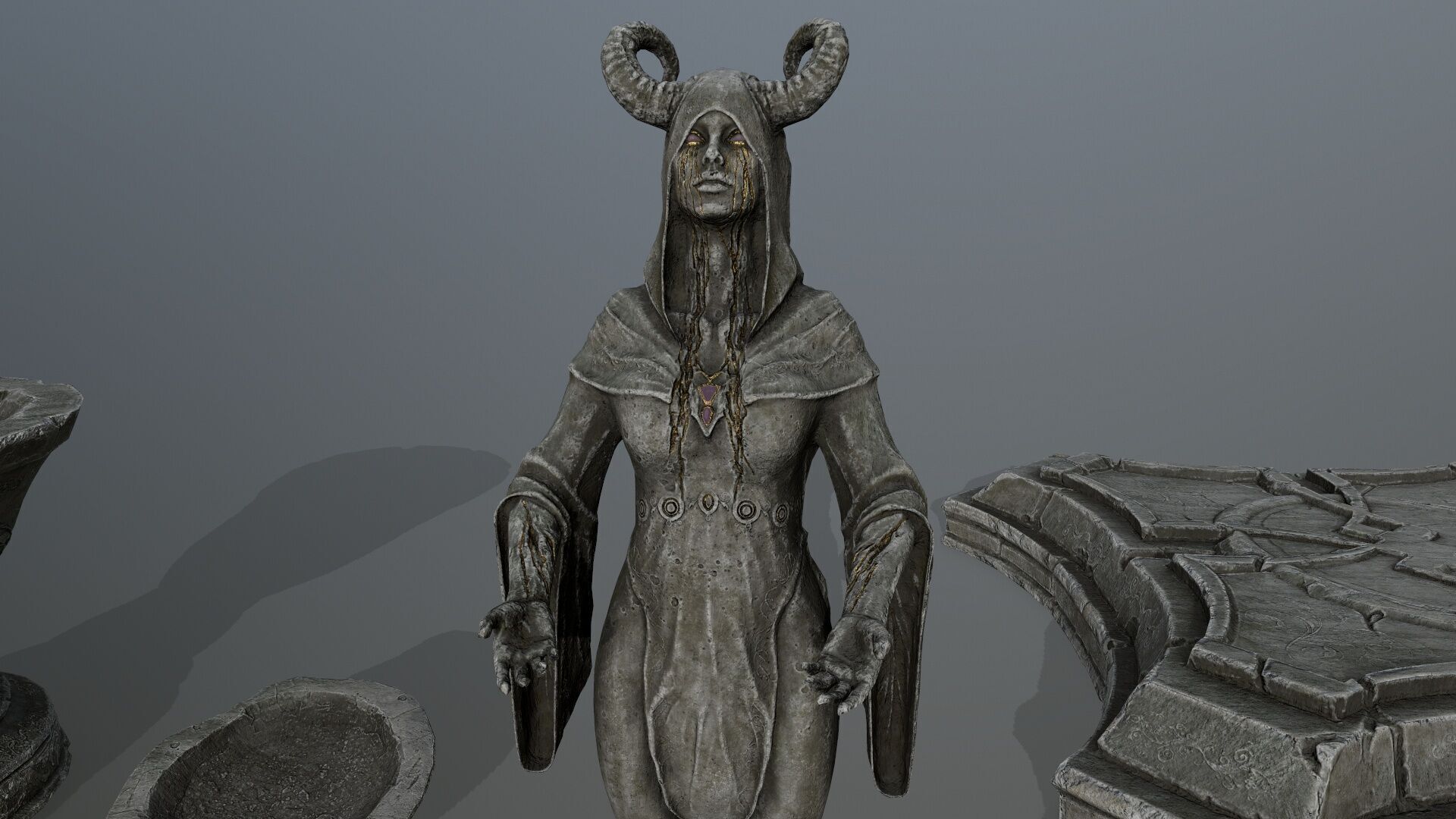 angel fountain Low-poly 3D model_19