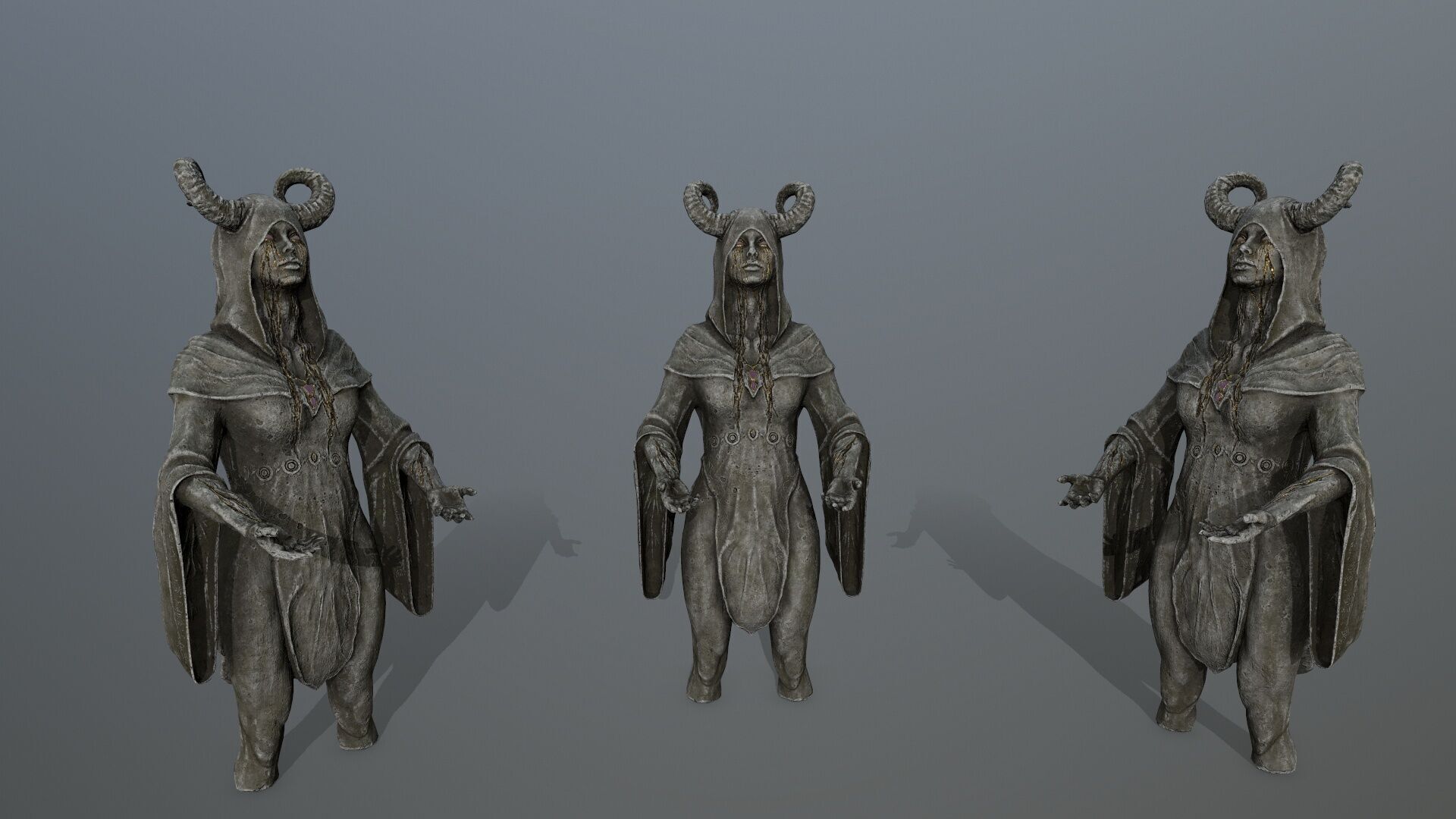 angel fountain Low-poly 3D model_2