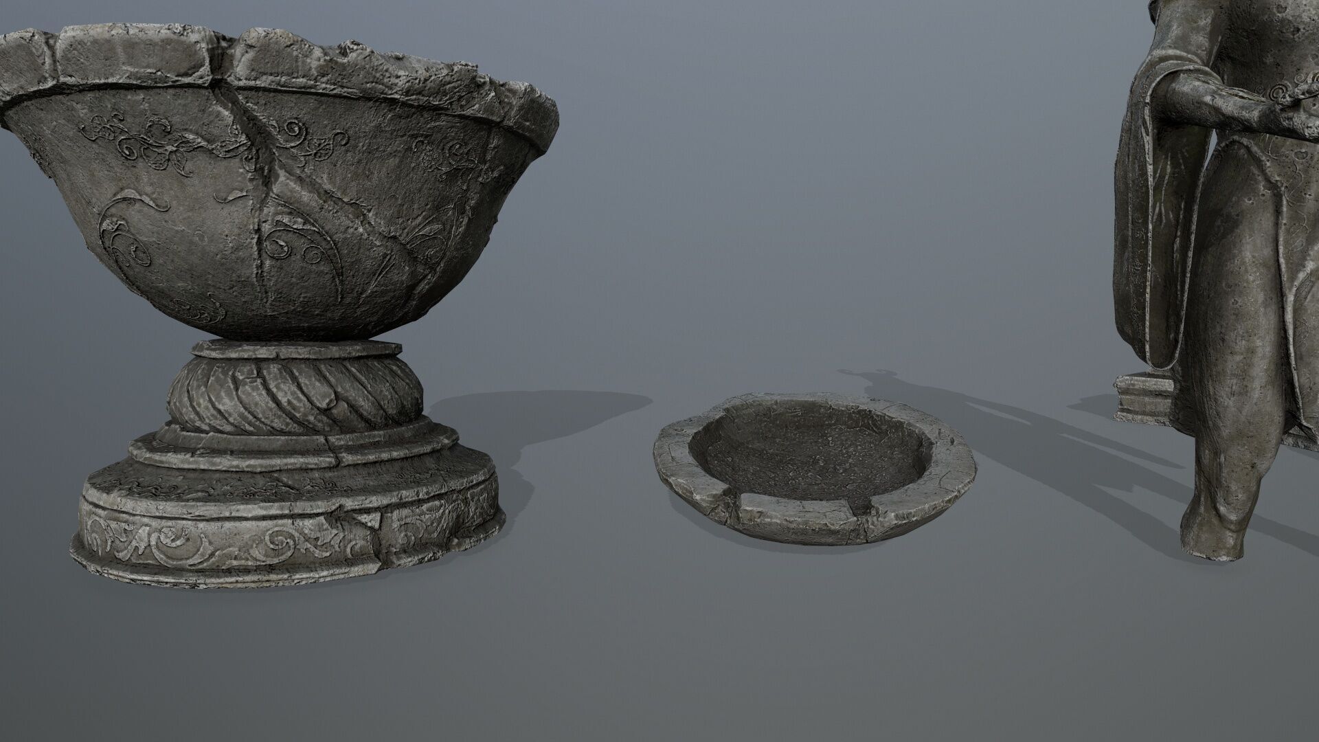 angel fountain Low-poly 3D model_21