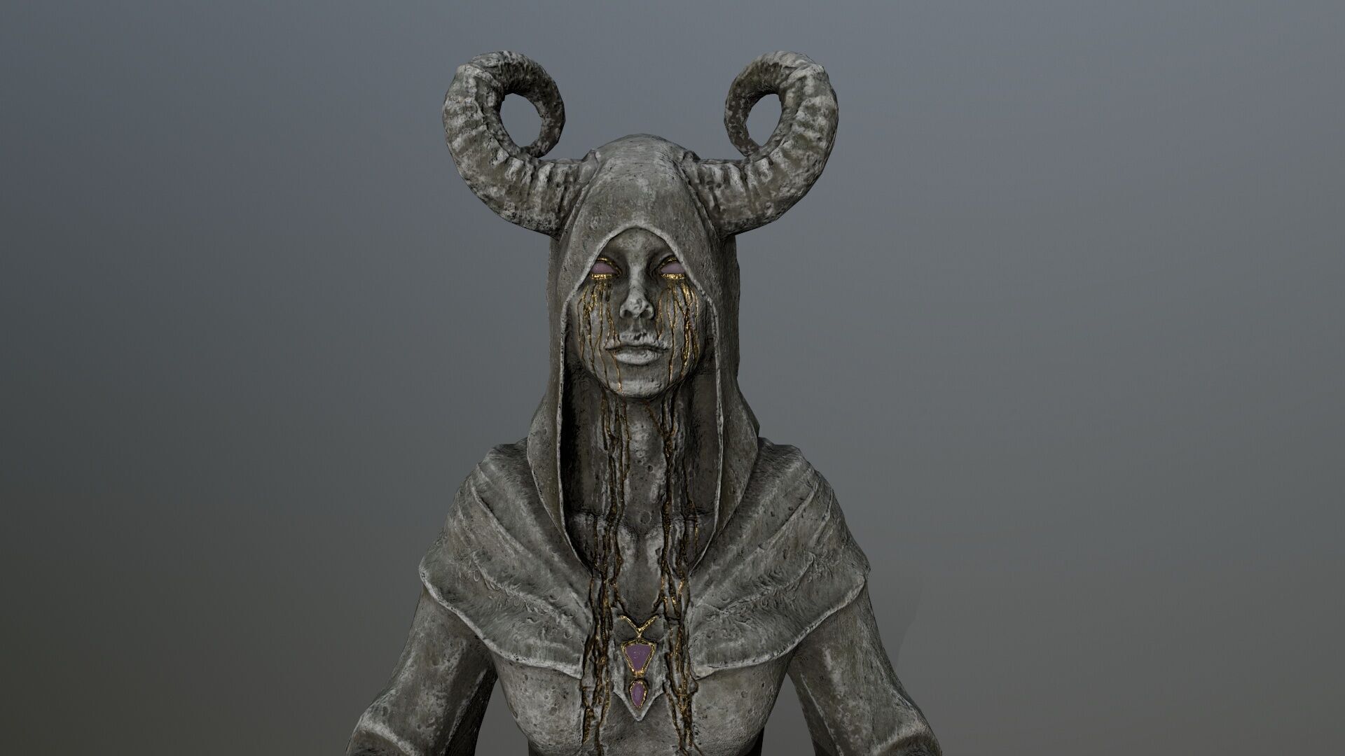 angel fountain Low-poly 3D model_15