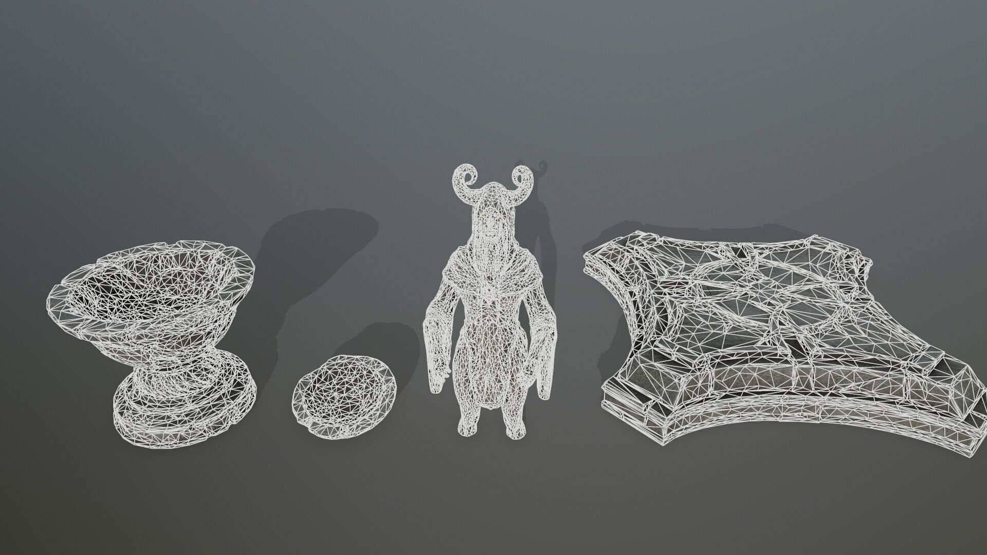 angel fountain Low-poly 3D model_22