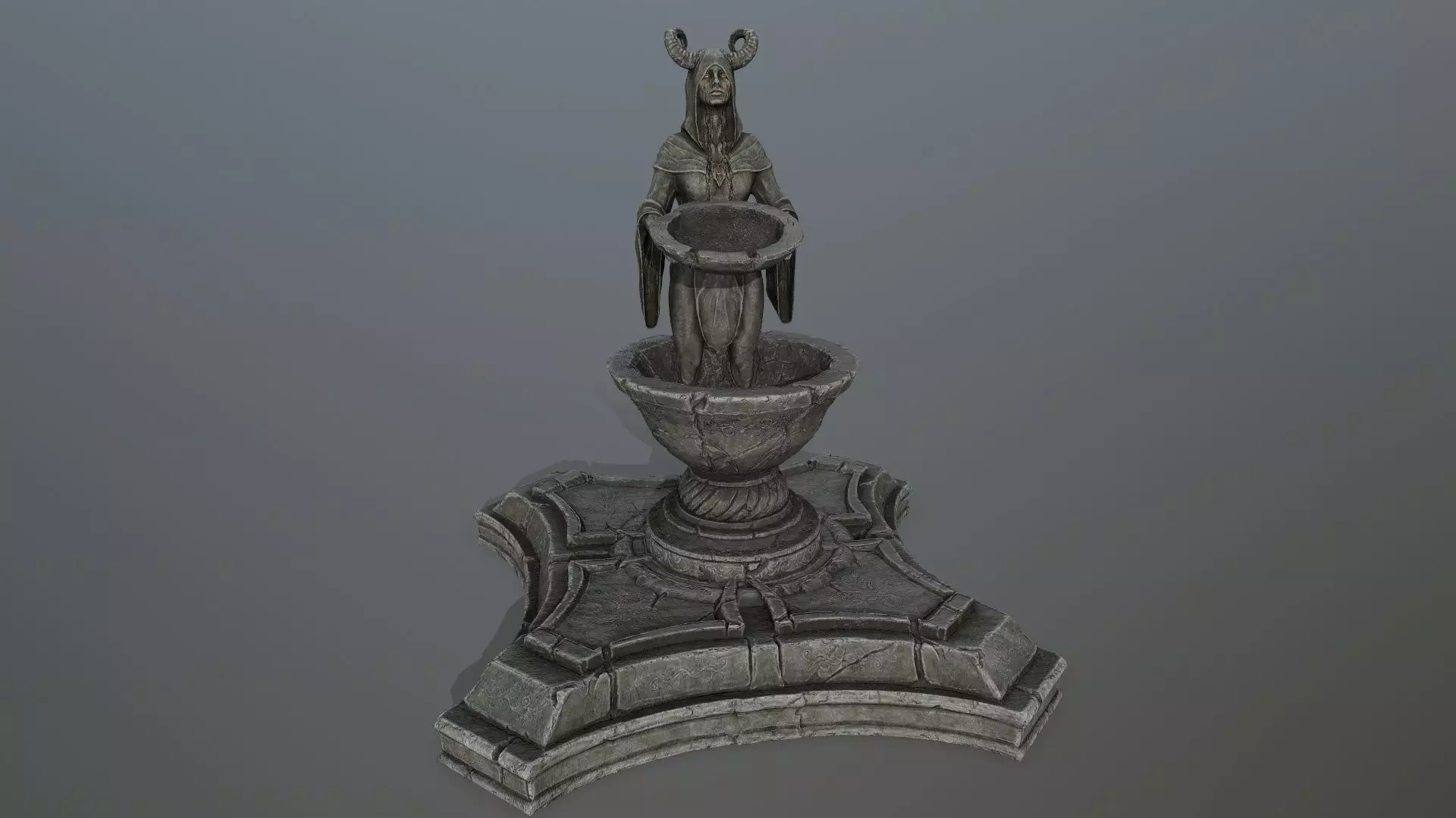 angel fountain Low-poly 3D model_0