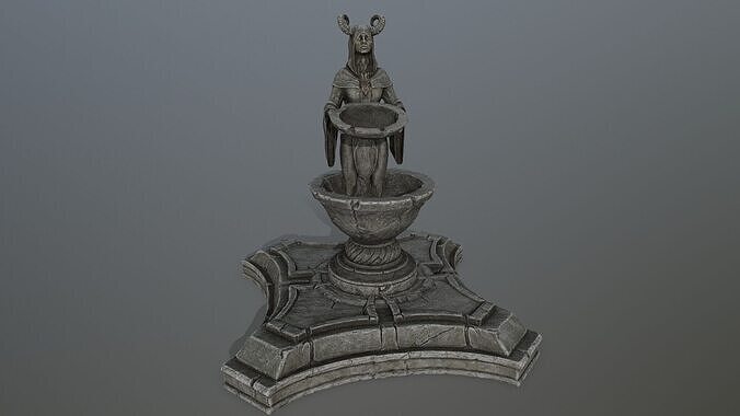 angel fountain Low-poly 3D model