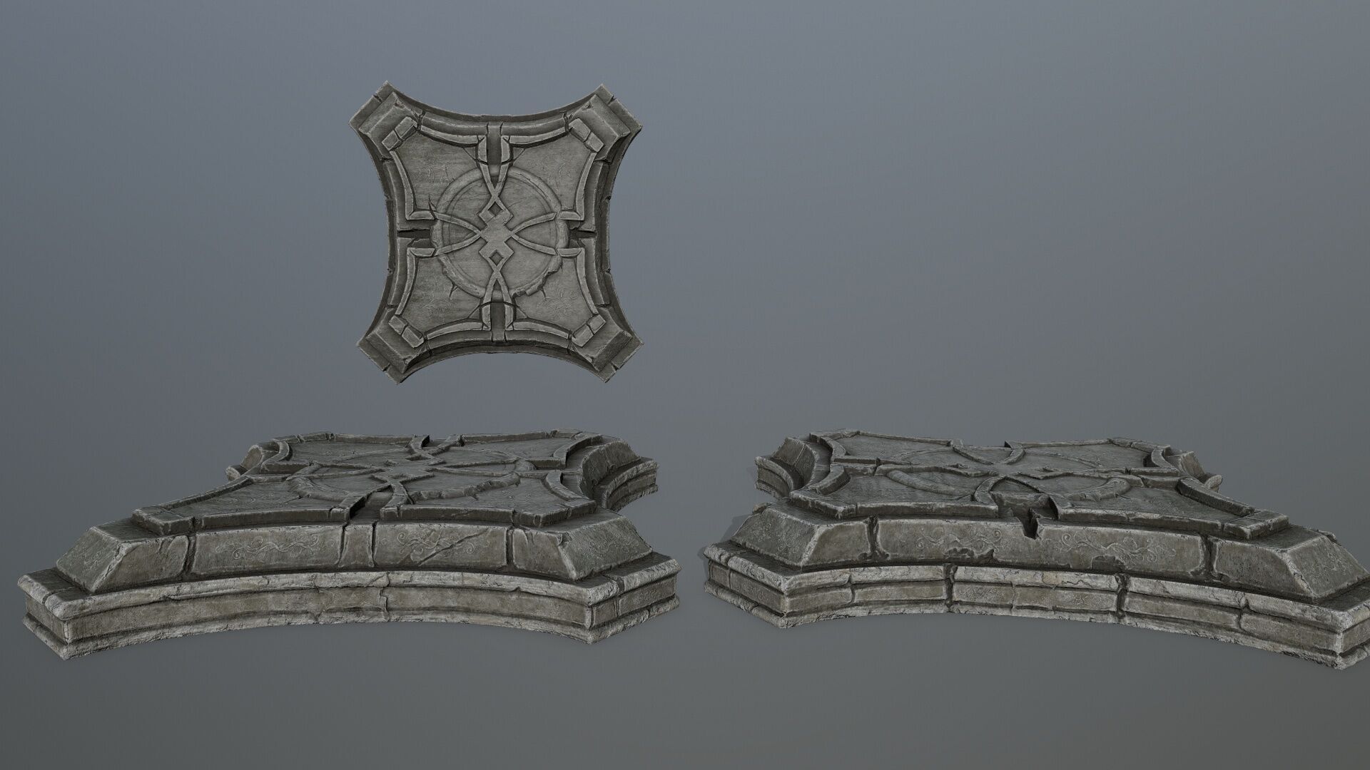 angel fountain Low-poly 3D model_4