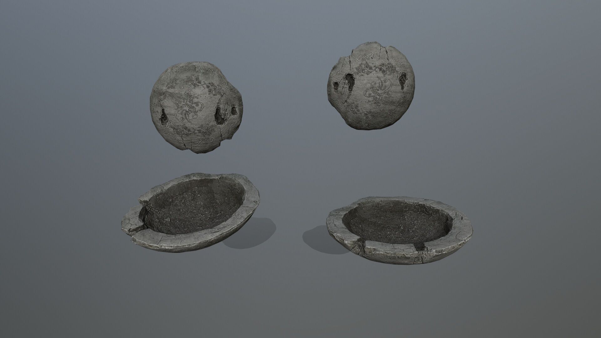 angel fountain Low-poly 3D model_5