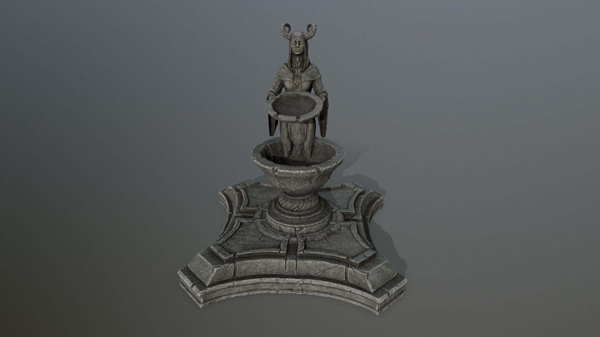 angel fountain Low-poly 3D model_14