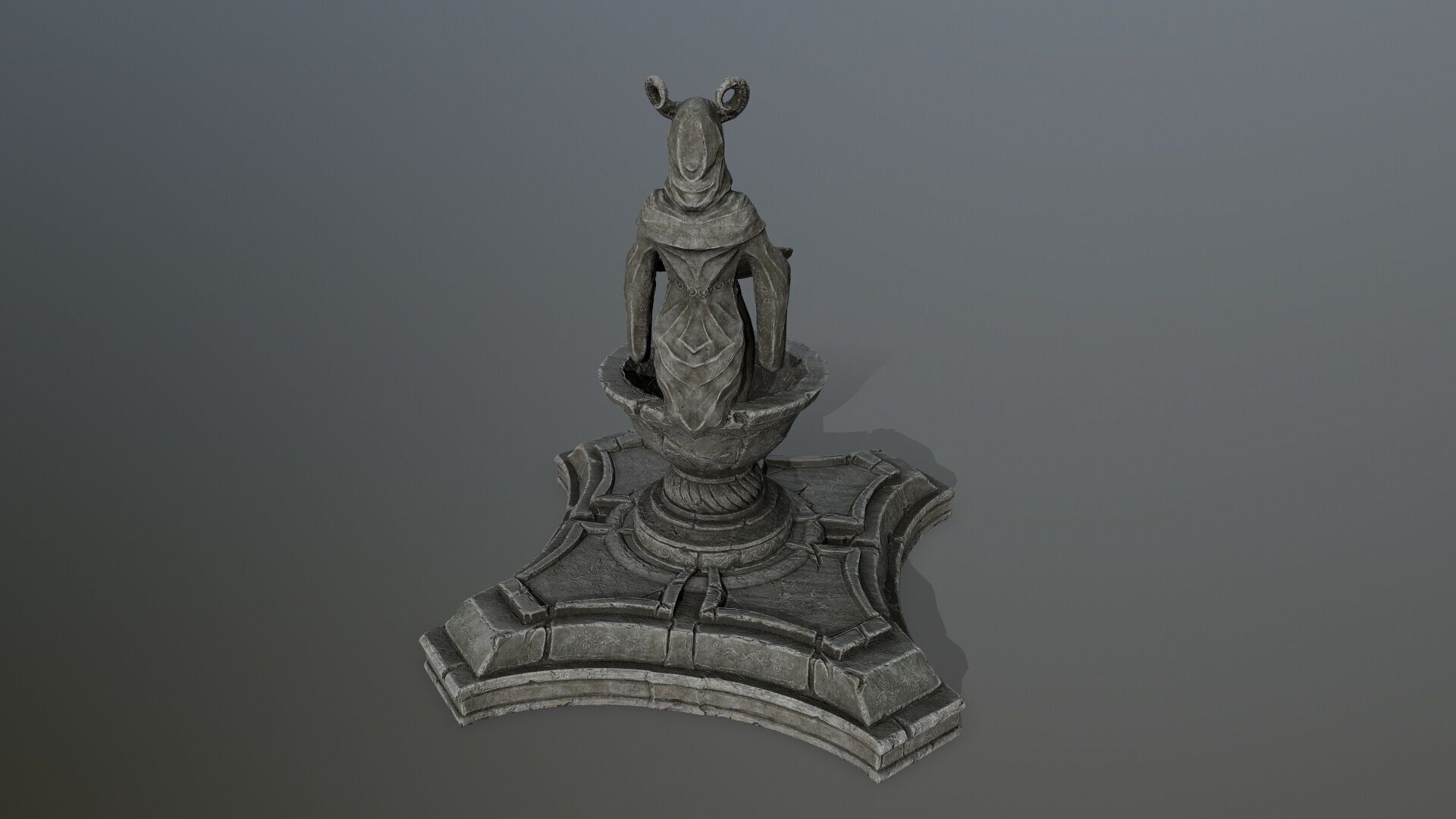 angel fountain Low-poly 3D model_10