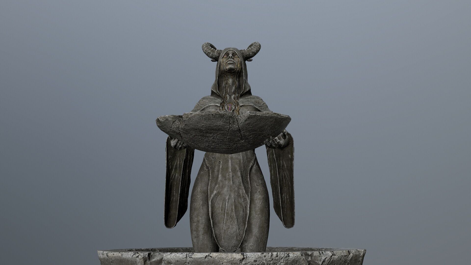 angel fountain Low-poly 3D model_16