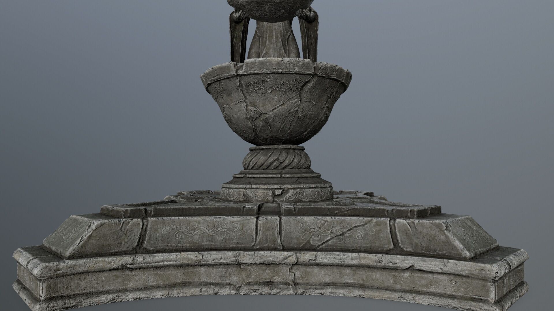 angel fountain Low-poly 3D model_18