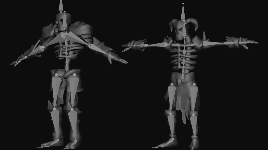 human skeleton Army Pack Low-poly 3D model_9