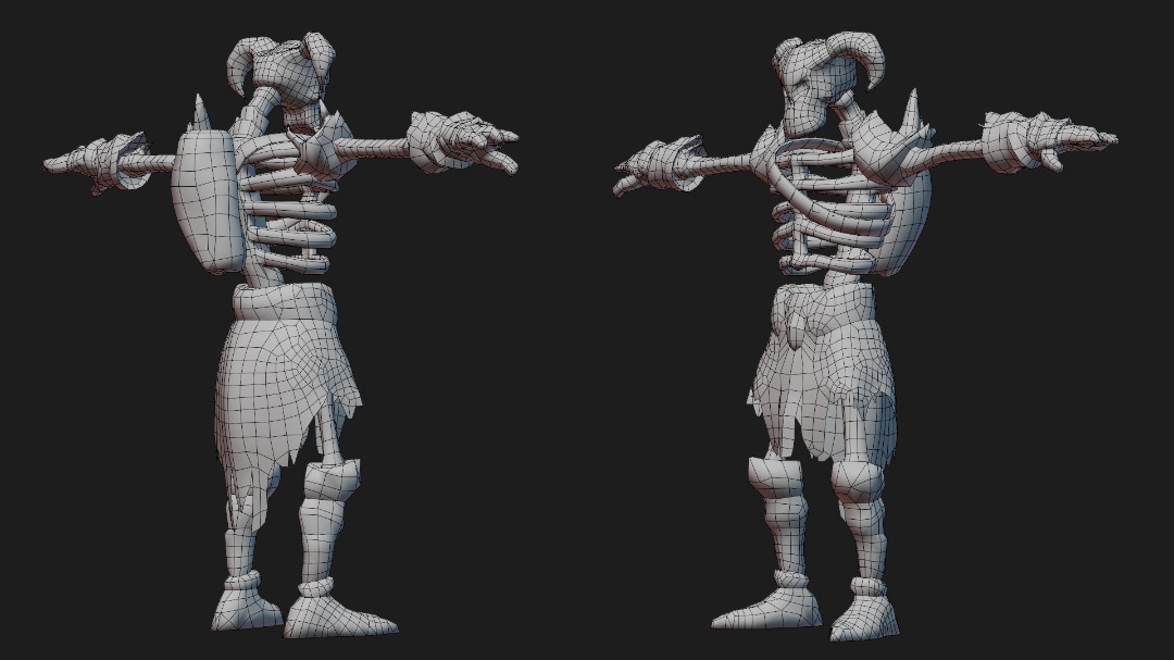 human skeleton Army Pack Low-poly 3D model_11