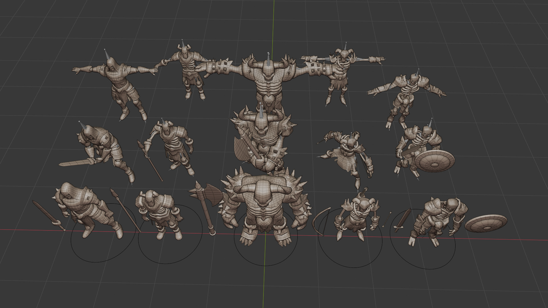 human skeleton Army Pack Low-poly 3D model_18