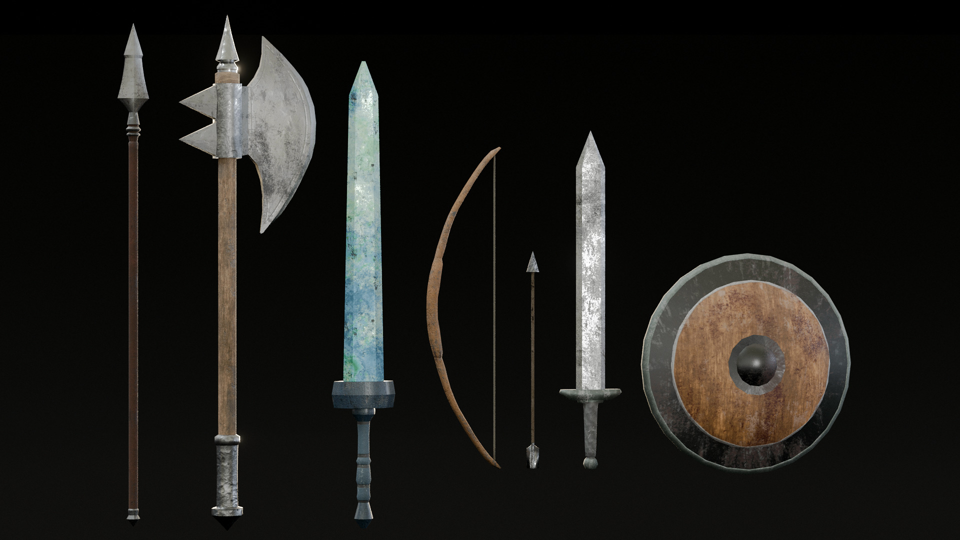 human skeleton Army Pack Low-poly 3D model_8