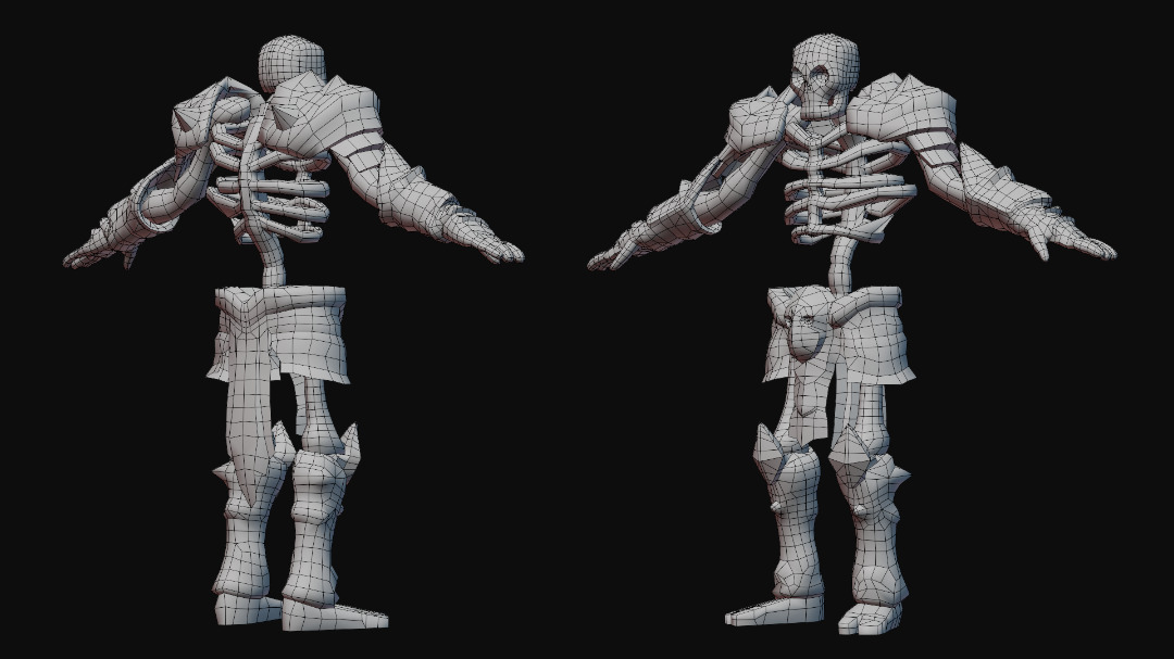 human skeleton Army Pack Low-poly 3D model_15