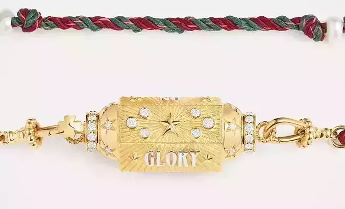 No Risk No Glory gold locket necklace with diamonds