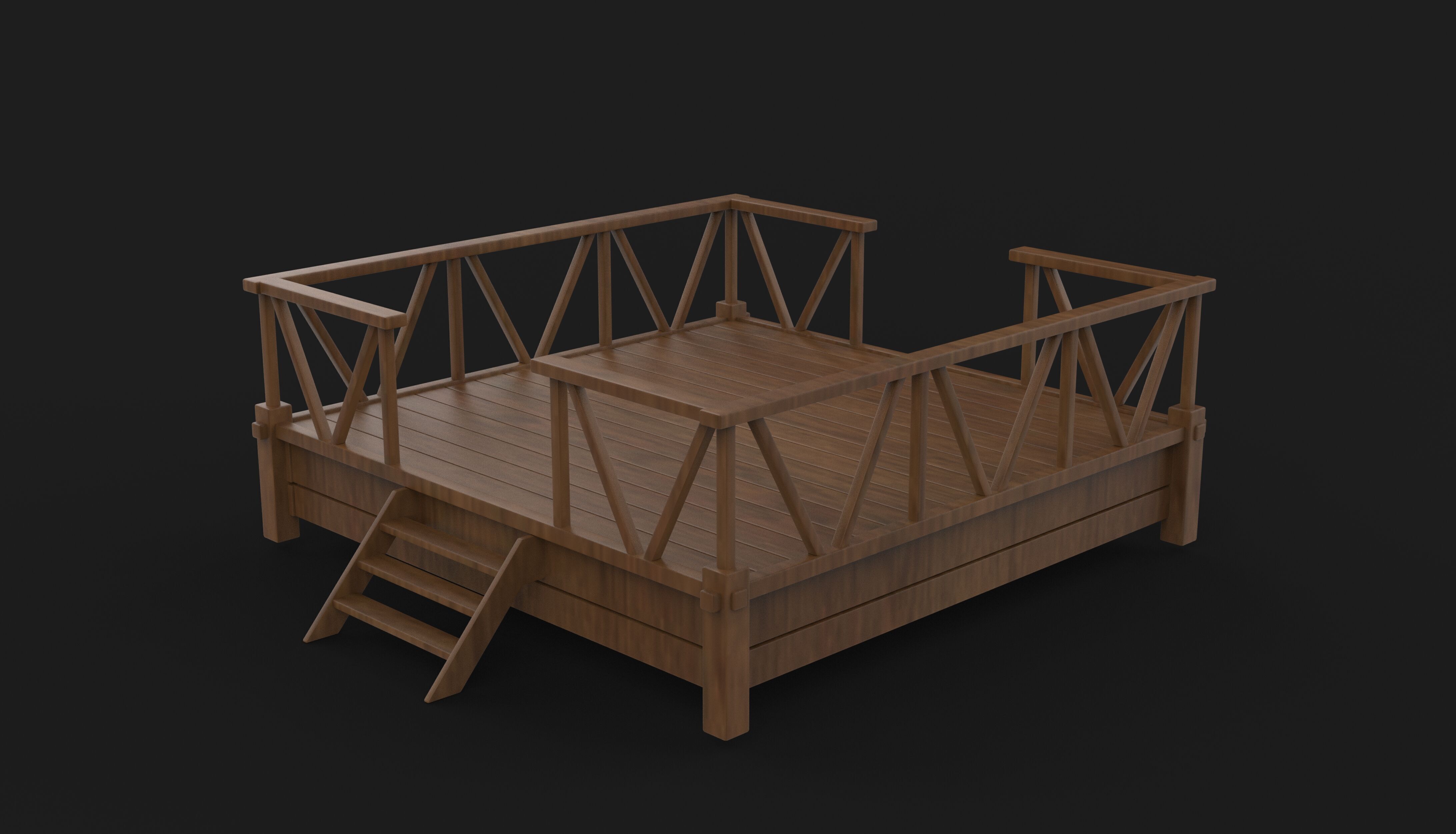 Wooden Terrace 3D model_8