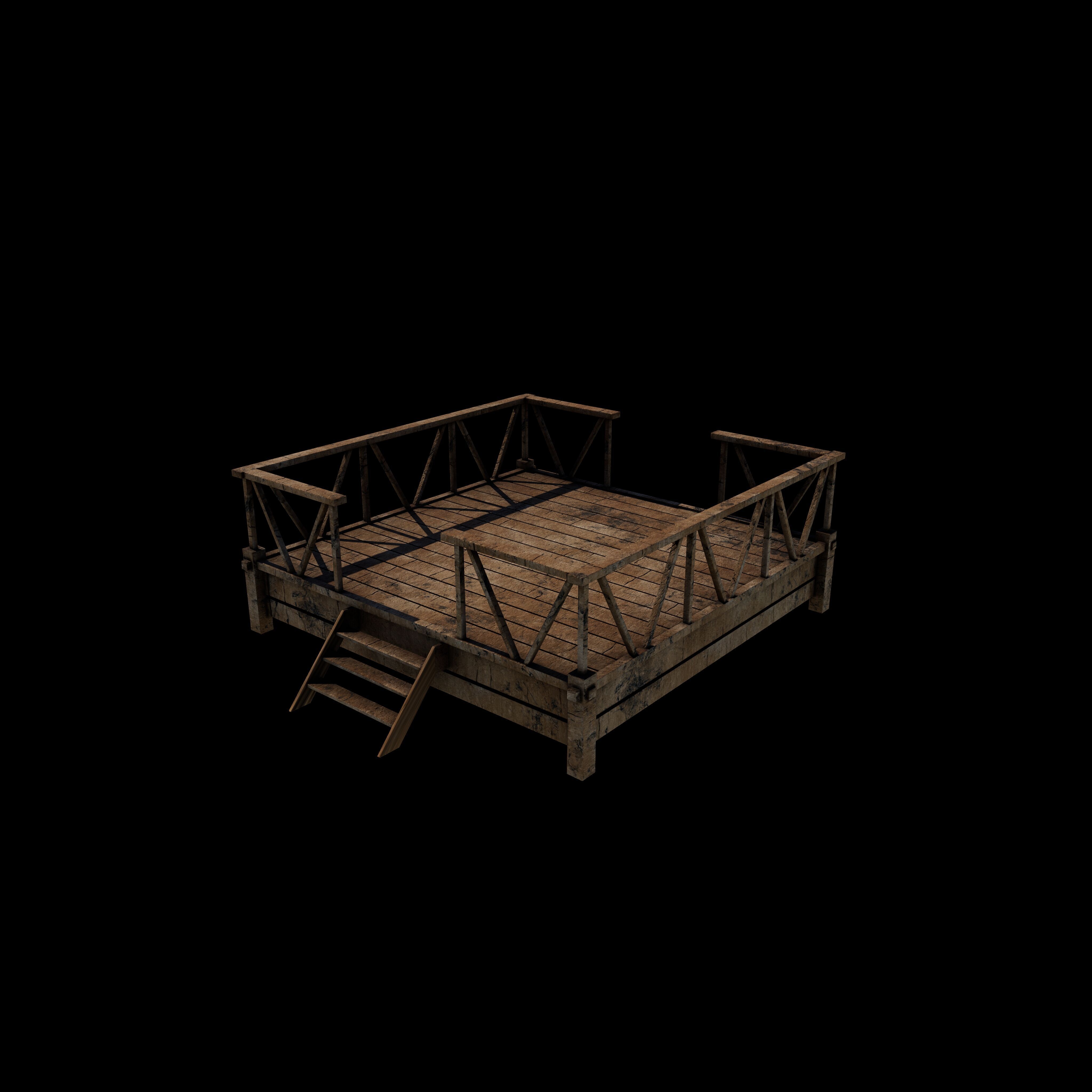Wooden Terrace 3D model_3