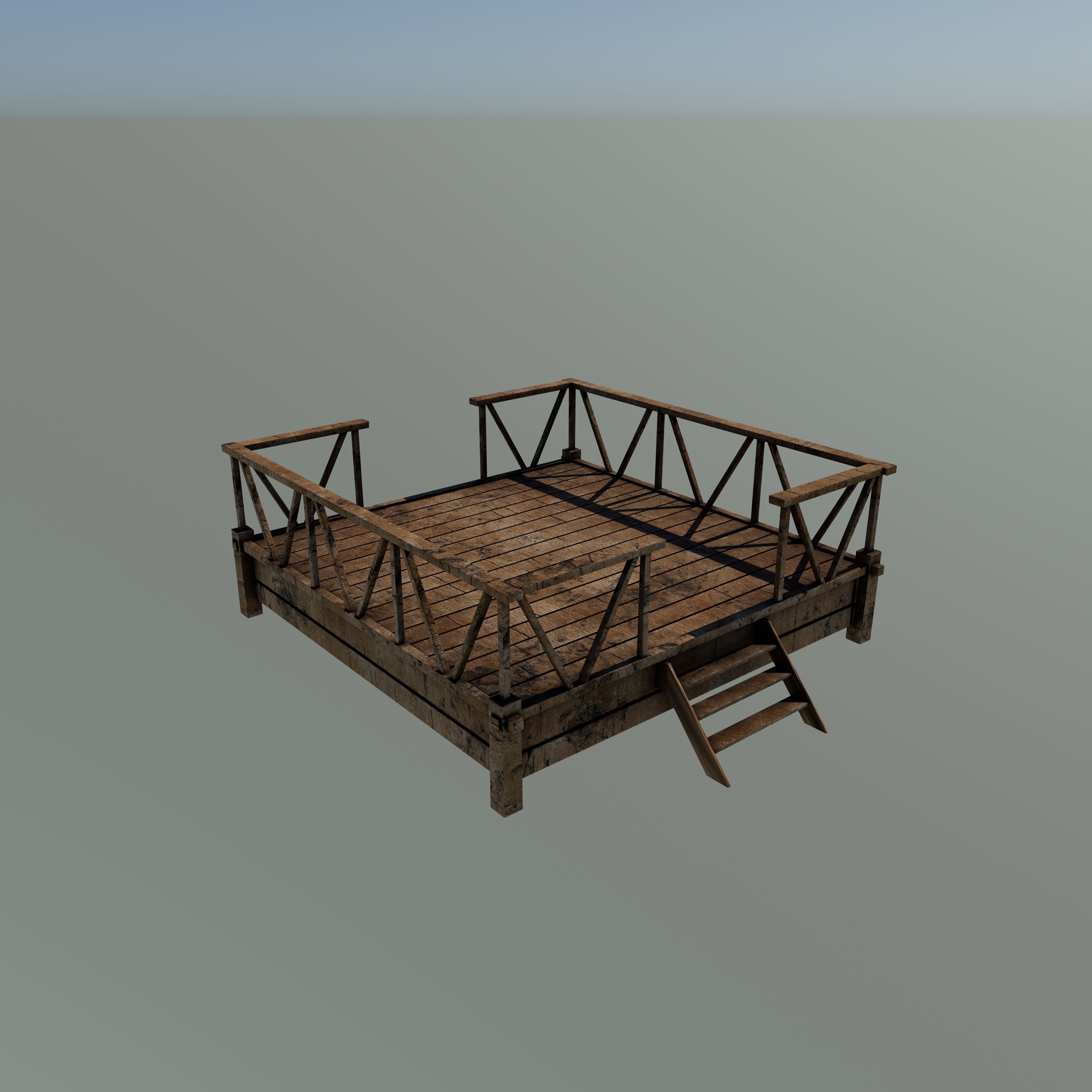 Wooden Terrace 3D model_2