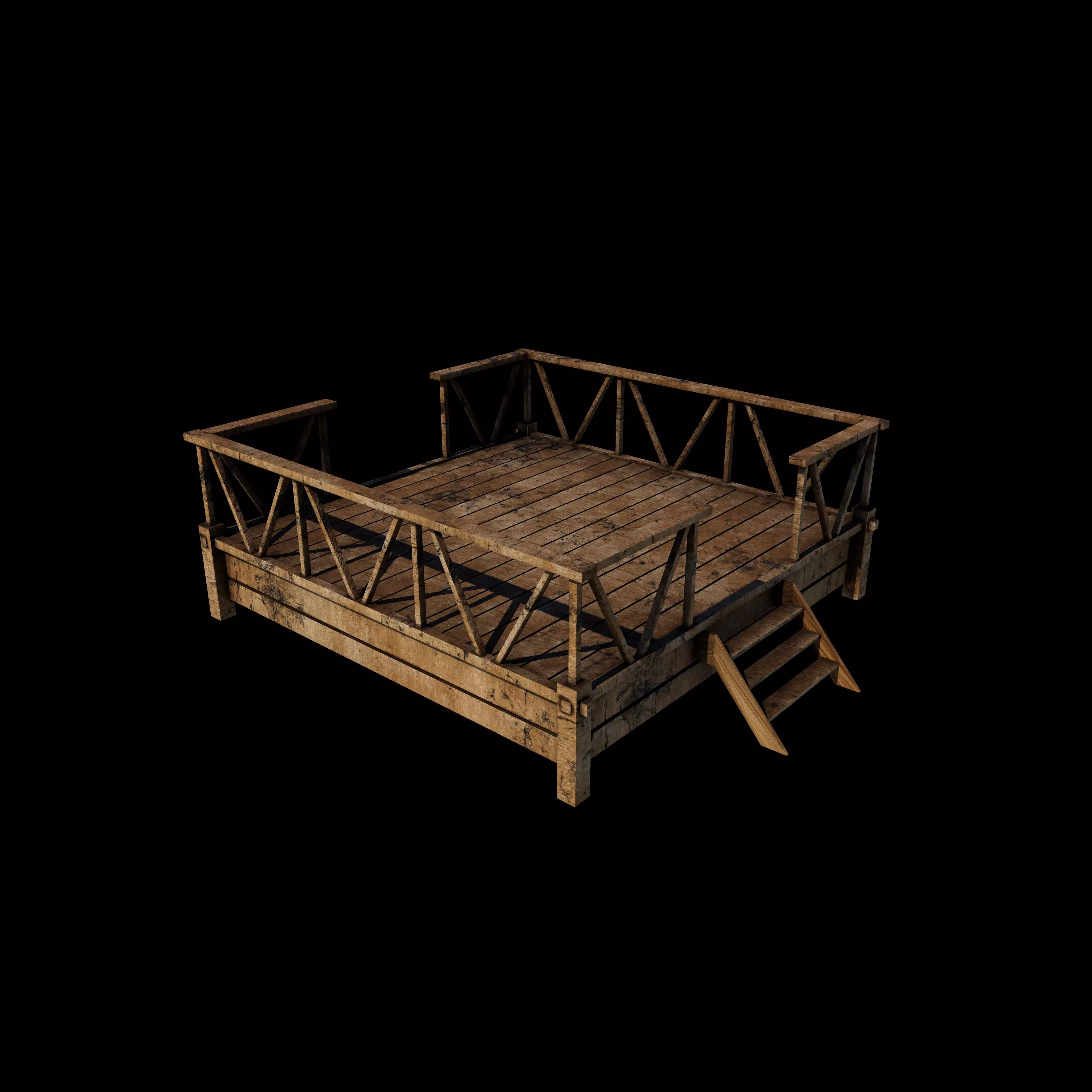 Wooden Terrace 3D model_0
