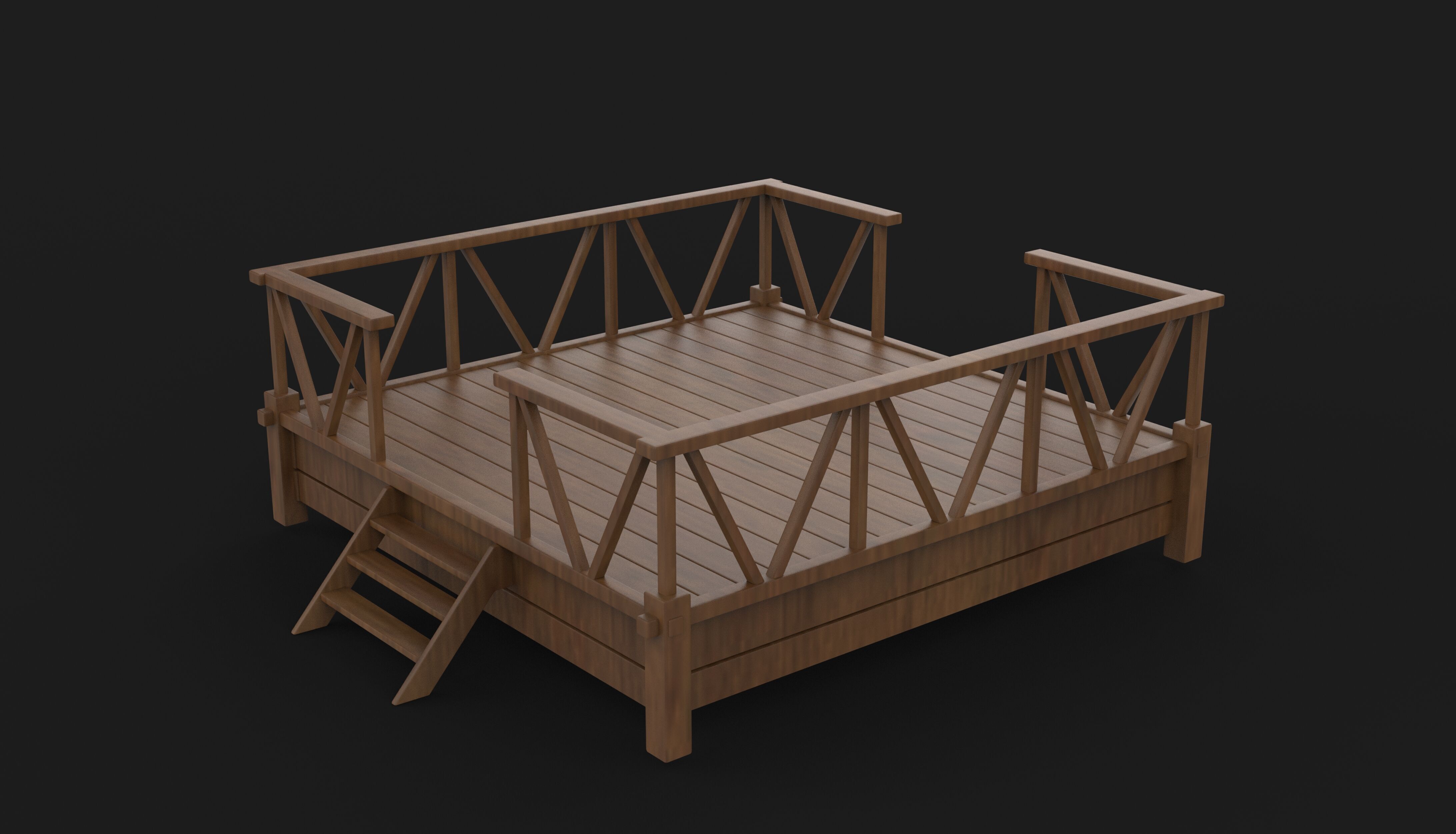 Wooden Terrace 3D model_5