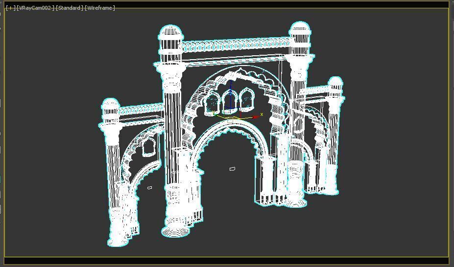 Indian Palace Entry Gate 3D model_13