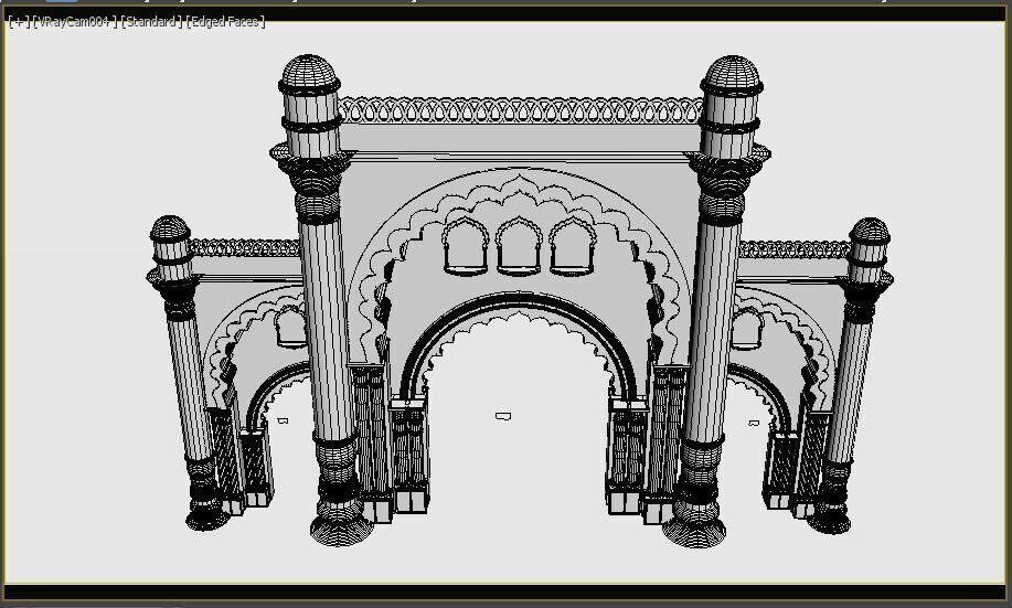 Indian Palace Entry Gate 3D model_11