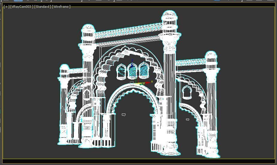 Indian Palace Entry Gate 3D model_14