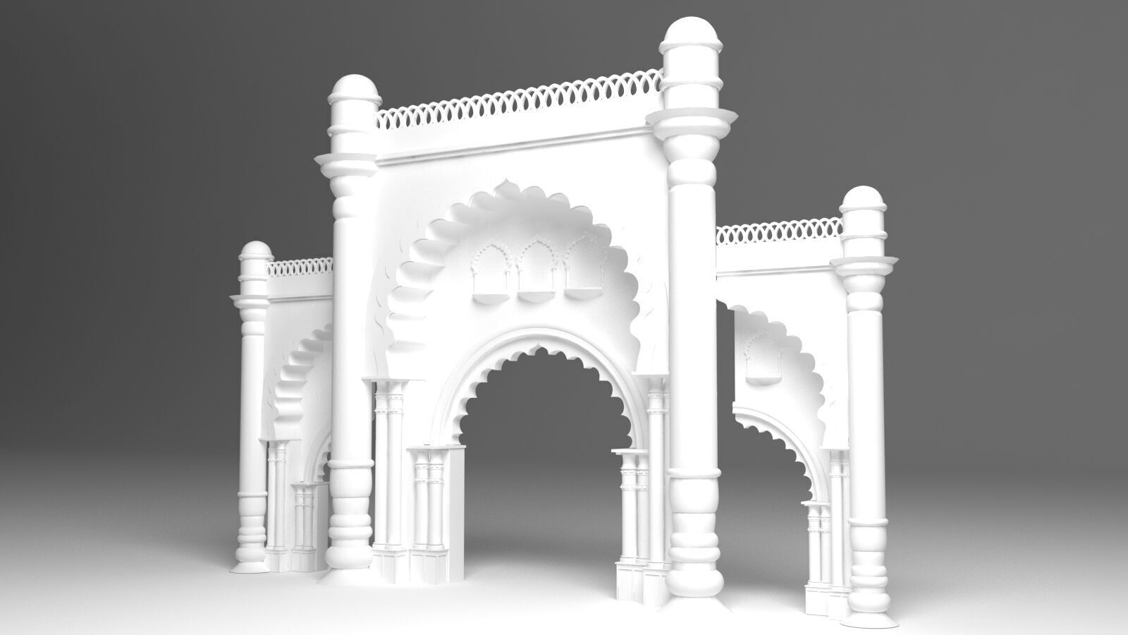 Indian Palace Entry Gate 3D model_6