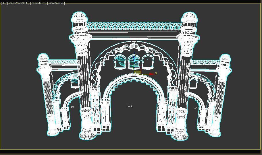 Indian Palace Entry Gate 3D model_15