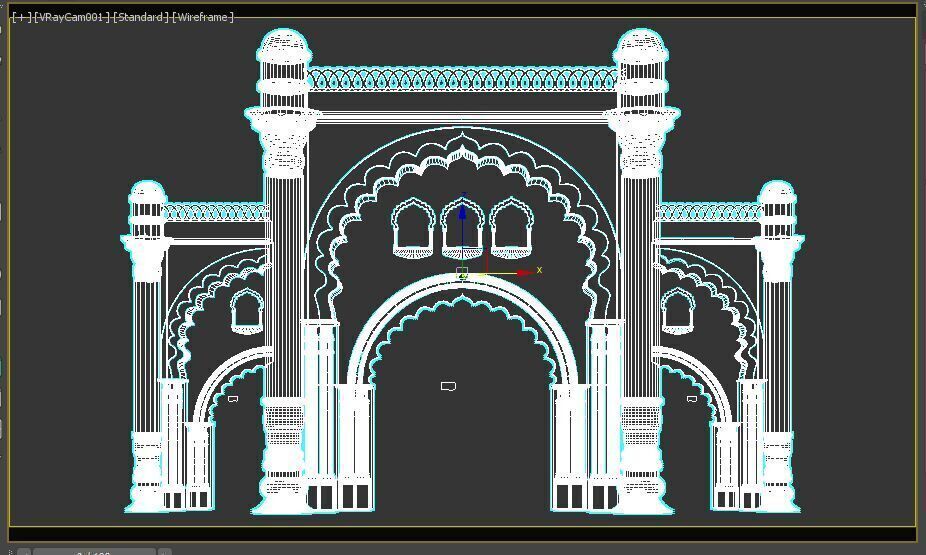 Indian Palace Entry Gate 3D model_12