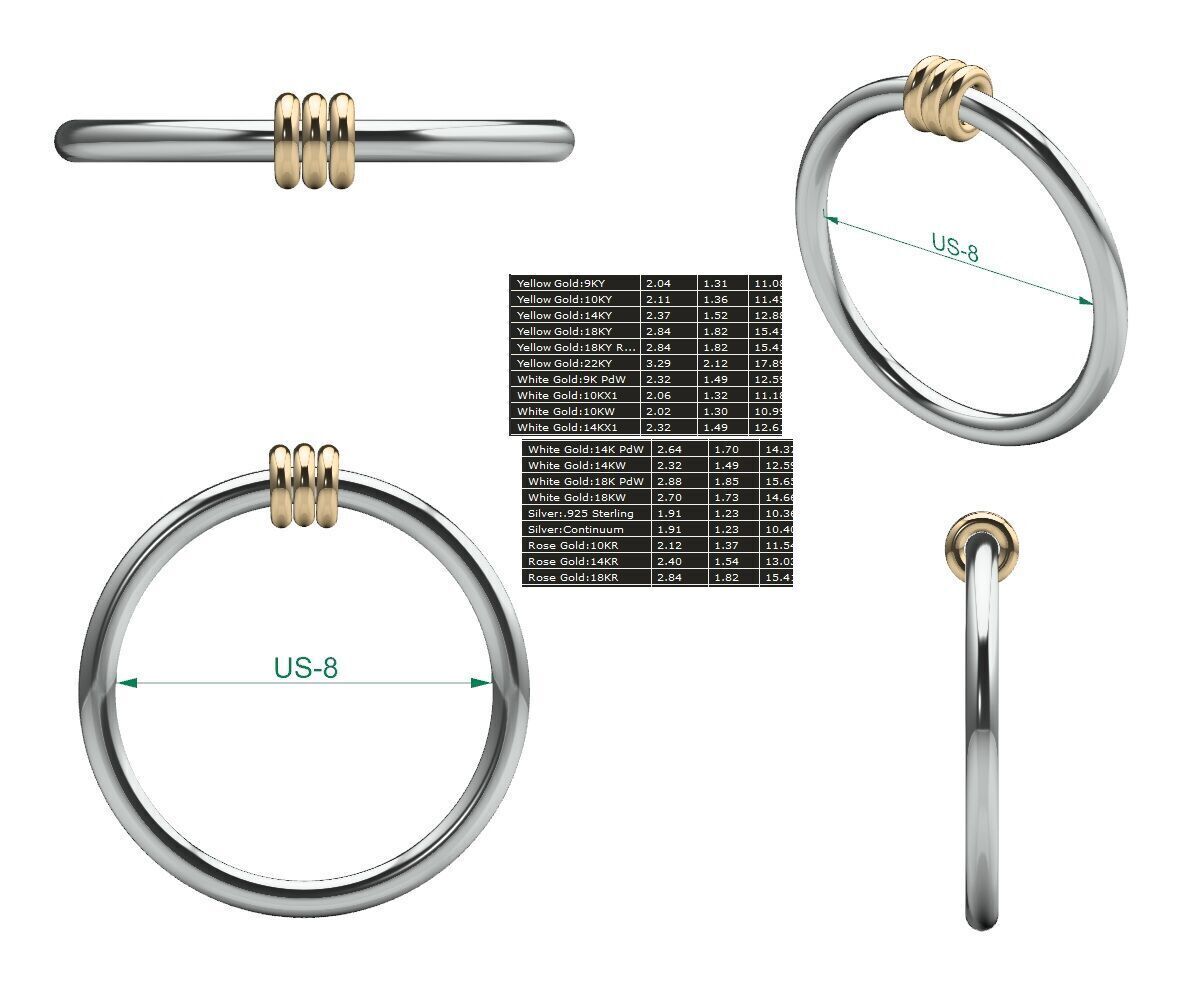 Band Ring  3D print model_7