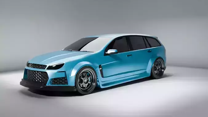 Widebody Wagon  High Poly Concept Car 3D Model