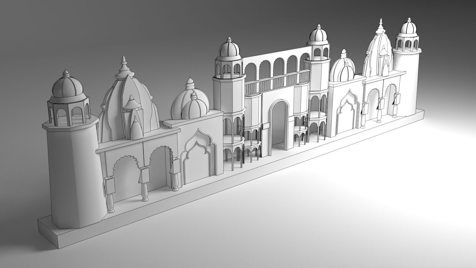 Entry Gate Facade 3D model_1