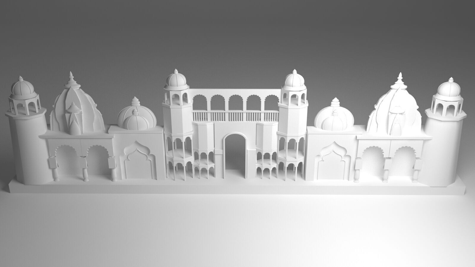 Entry Gate Facade 3D model_7