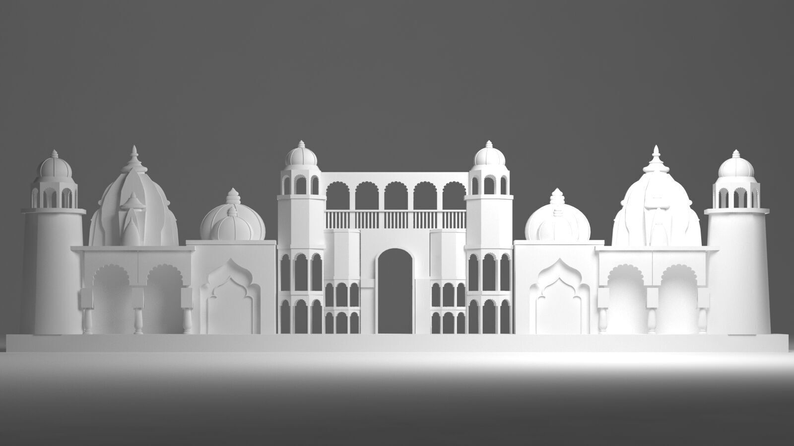 Entry Gate Facade 3D model_4