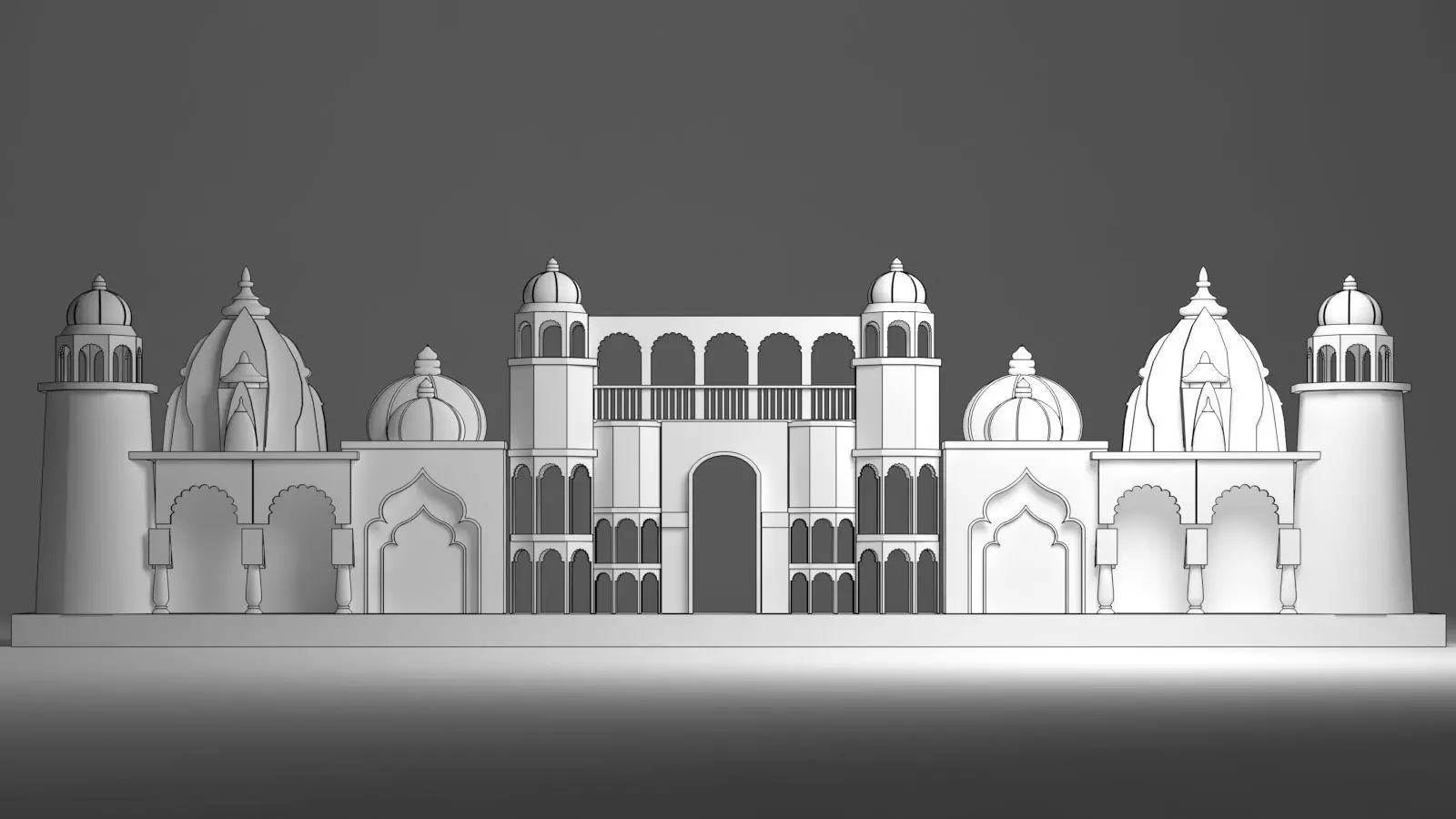 Entry Gate Facade 3D model_0