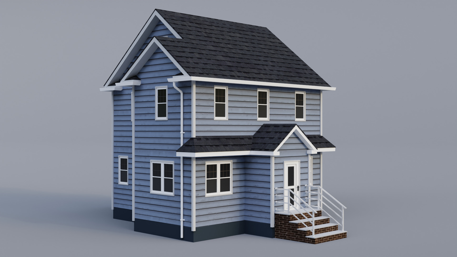 Low Poly House 27 Low-poly 3D model_3
