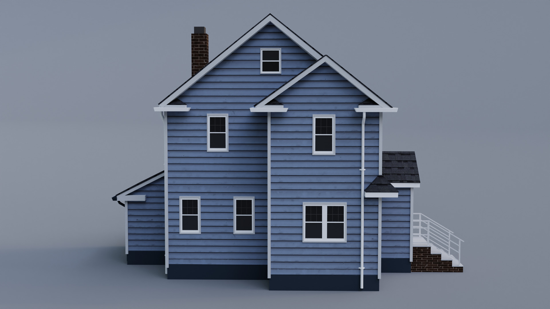 Low Poly House 27 Low-poly 3D model_5