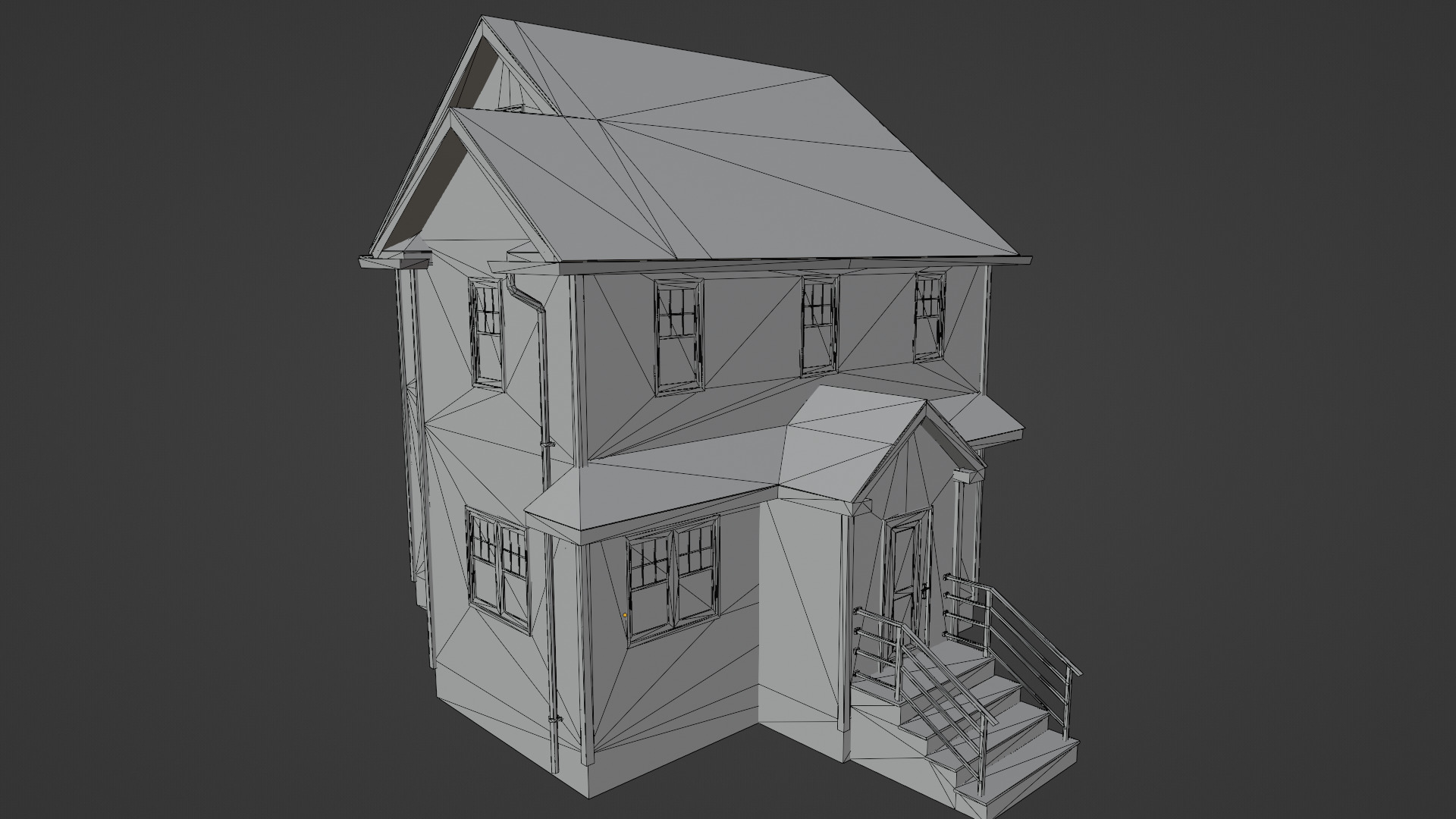 Low Poly House 27 Low-poly 3D model_9