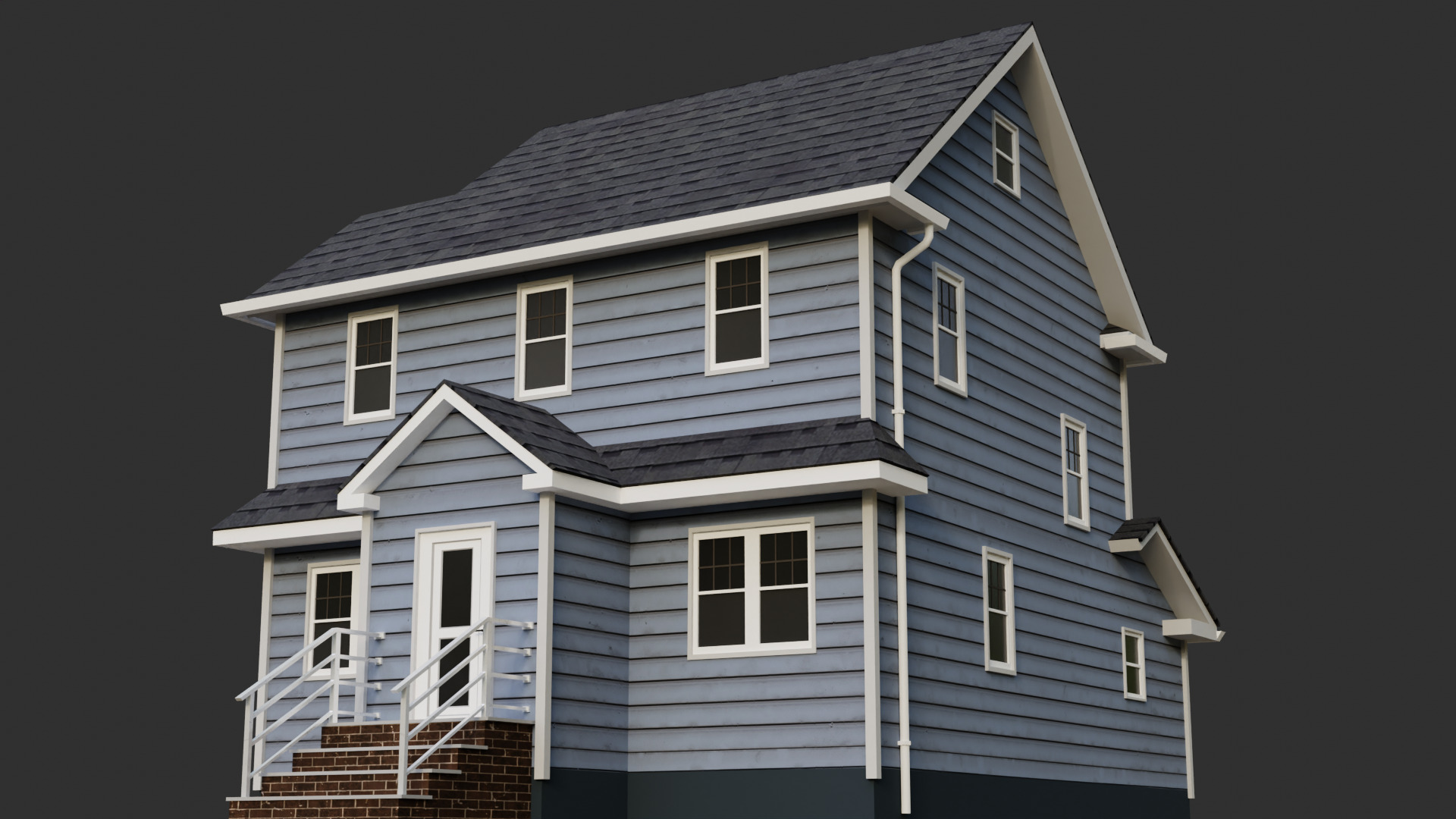 Low Poly House 27 Low-poly 3D model_8